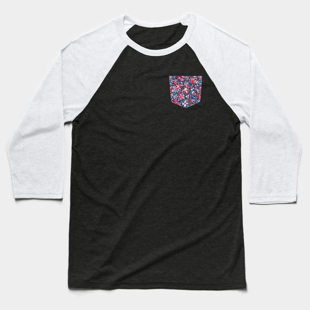 Flowers Pocket Baseball T-Shirt by ninoladesign